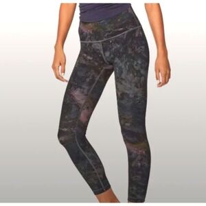 Lululemon Wunder Under High Rise Leggings Sz 6 Blue Purple Marble Radiant Multi